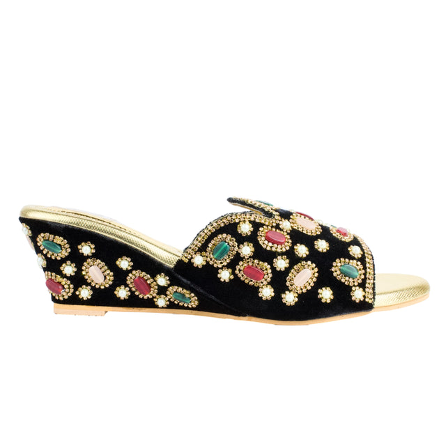 Handcrafted Gold Wedge Sandals