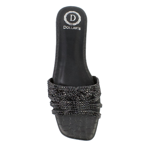 Black Flat Handcrafted Slippers | S84F-B