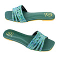 Salwa Flats S84F - Glitter Green