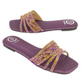 Salwa Flats S84F - Glitter Purple