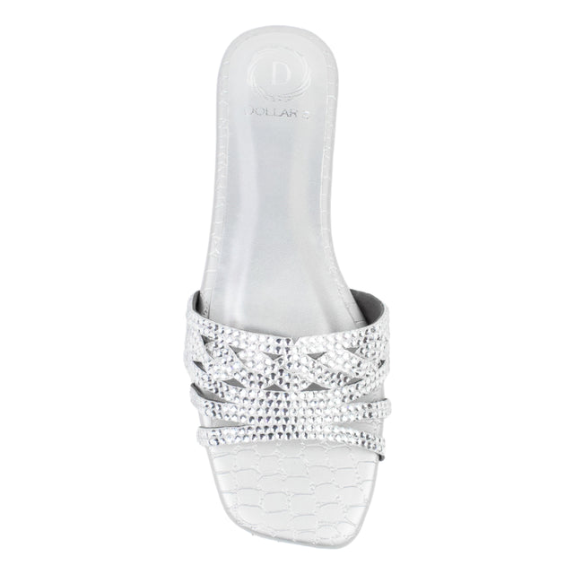 Silver Flat Handcrafted Slippers | S84F-S