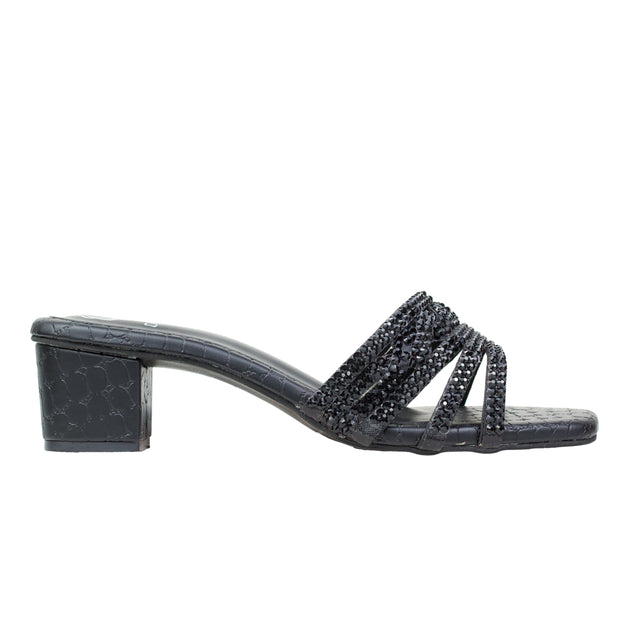 Salwa Black 2in Block Heel Handcrafted Sandals | S84H-B