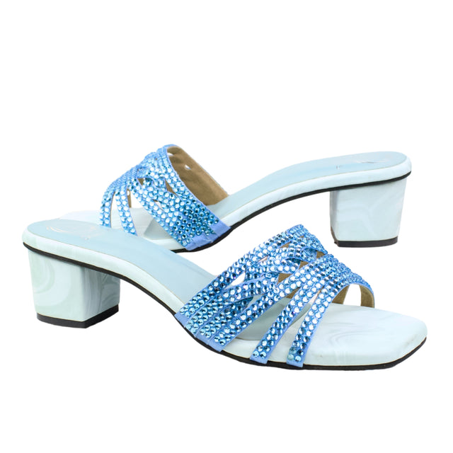 Salwa Baby Blue 2in Block Heel Handcrafted Sandals | S84H-BBL
