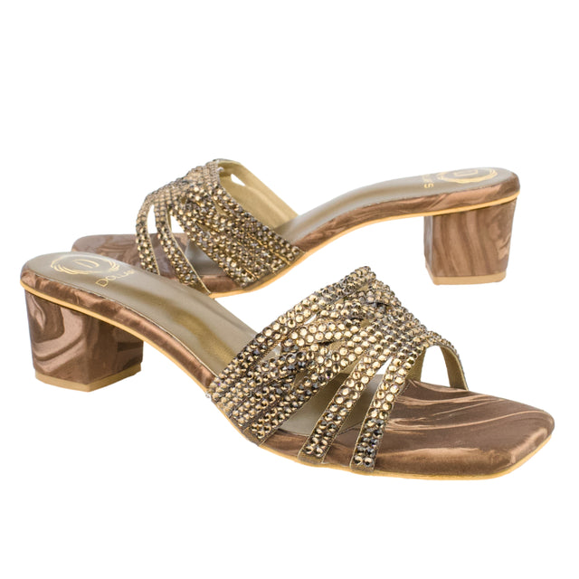 Brown 2in Block Heel Handcrafted Sandals | S84H-BR