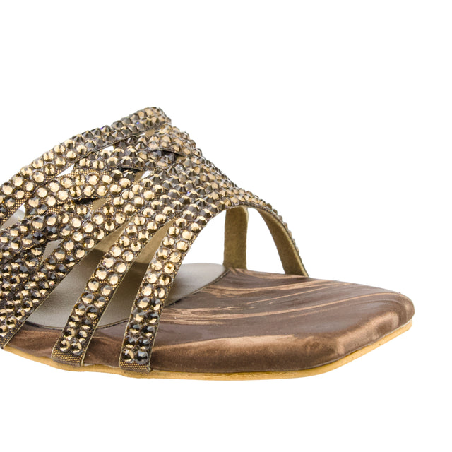 Brown 2in Block Heel Handcrafted Sandals | S84H-BR