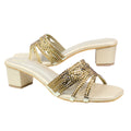Salwa Gold 2in Block Heel Handcrafted Sandals | S84H-G