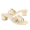 Nude 2in Heel Crystal Encrusted Mule Sandals | S84H-N