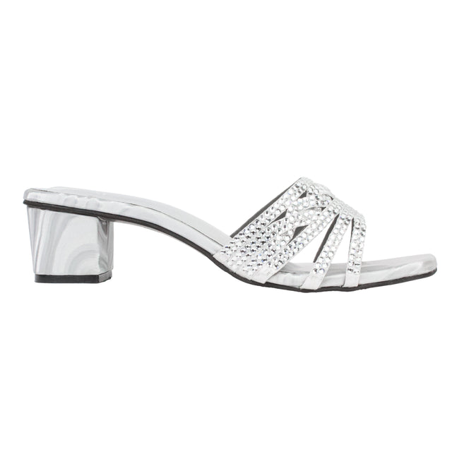 Silver 2in Block Heel Handcrafted Sandals | S84H-S