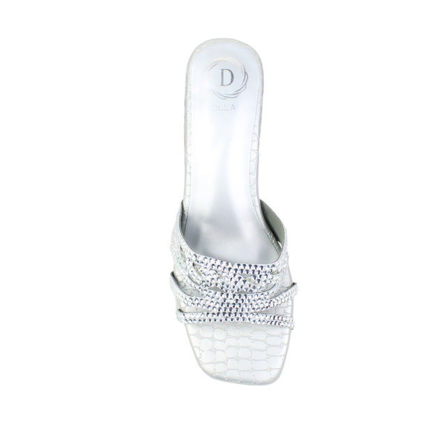 Salwa Silver 2in Block Heel Handcrafted Sandals | S84H-S