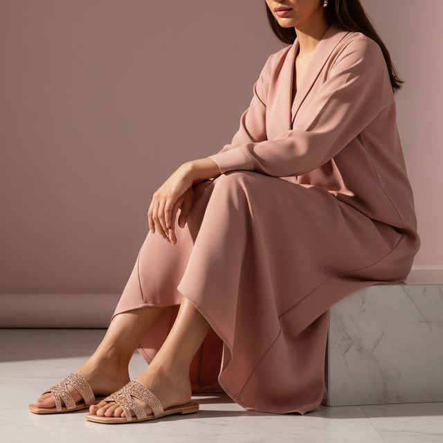Aliyah Rose Flat Artisan-Made Slippers | S156F-R