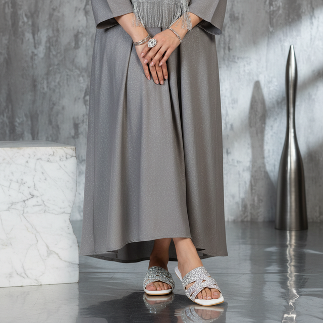 Aliyah White Flat Artisan-Made Slippers | S156F-W