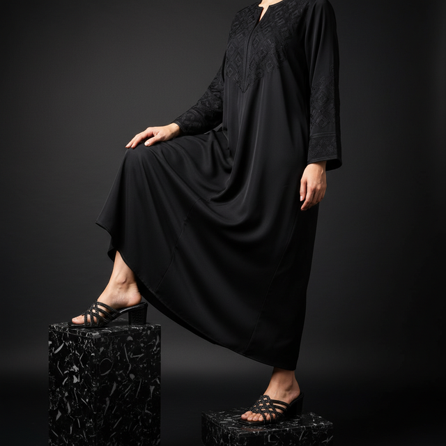 Black 2in Block Heel Sparkling Mule Sandals | S200H-B