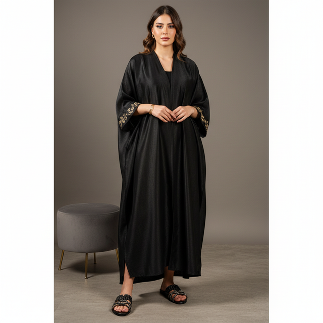 Amna Black Flat Comfortable Slippers | S202F-B