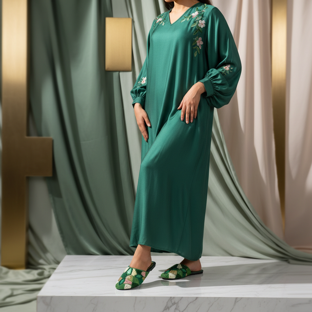 Green Flat Textured Slides | S213F-GRN