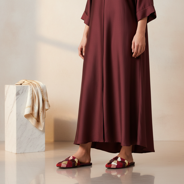 Maroon Flat Textured Flats | S213F-MAR