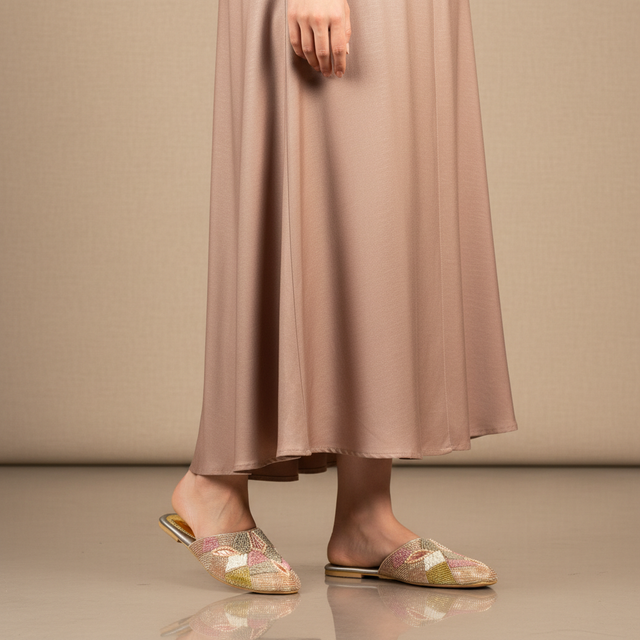 Rose Flat Textured Slippers | S213F-R