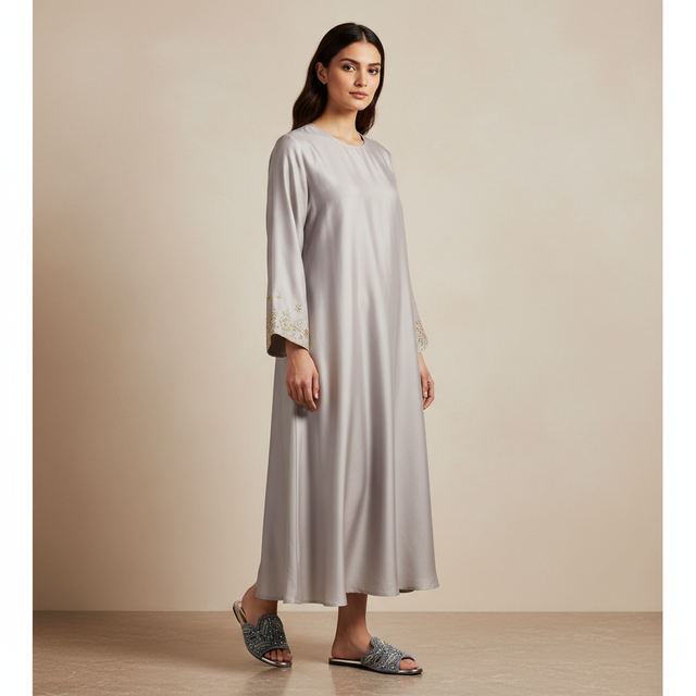 Grey Flat Natural Design Slippers | S214F-GR