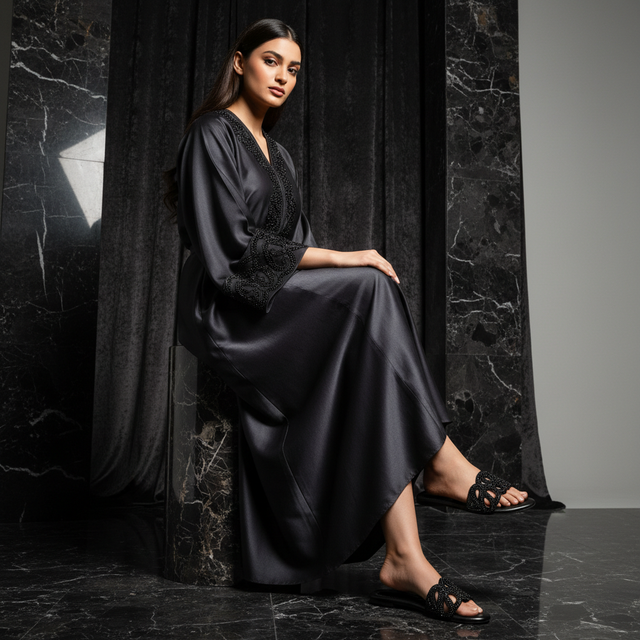 Black Flat Elegant Slip Ons | S216F-B