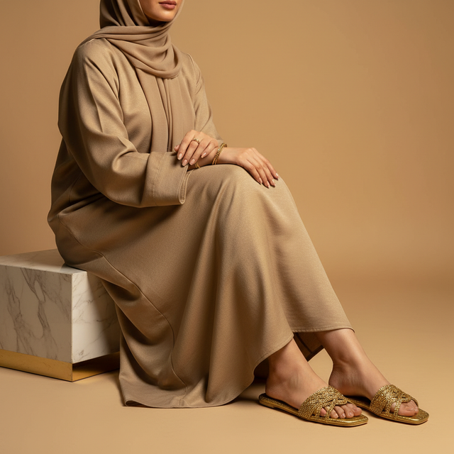 Bronze Flat Unique Slippers | S233F-BRZ