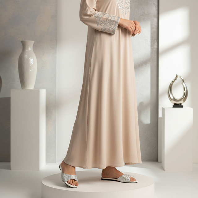 Zahra White Flat Droplet Style Slippers | S236F-W