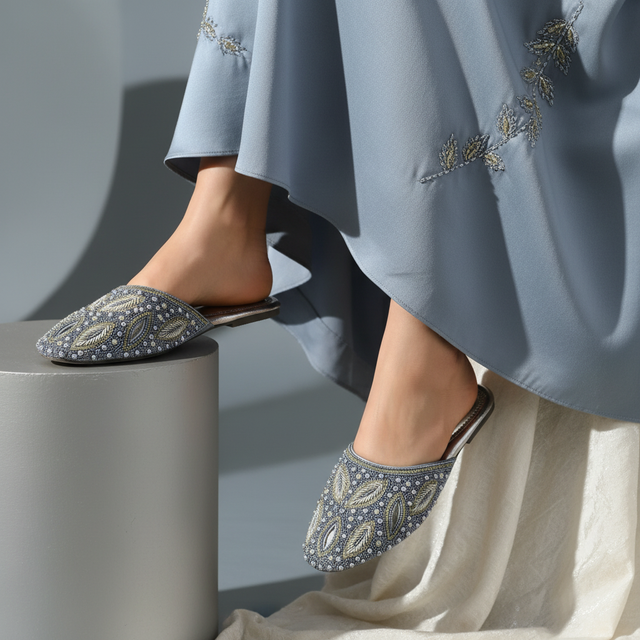 Grey Flat Natural Design Slip-Ons | S247F-GR