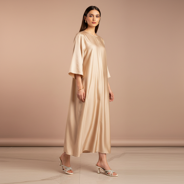 Nawal Cream 3in Flared Heel Knot Slip-On Sandals | S248H-C