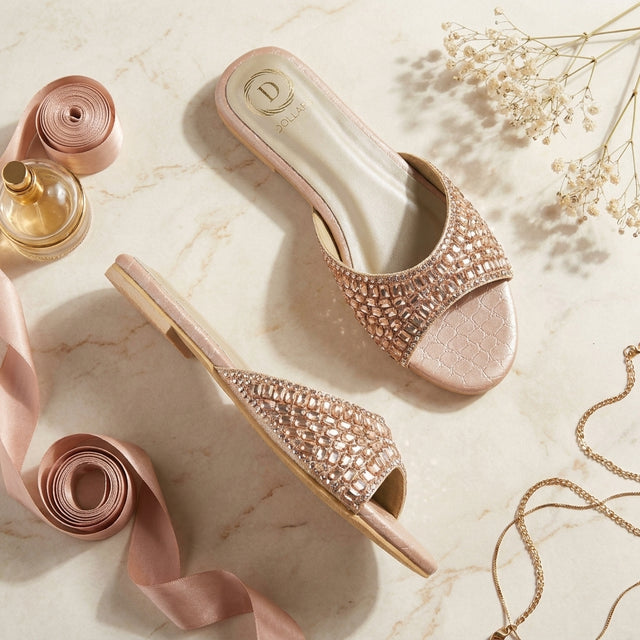 Haya Rose Flat Brilliant Slippers | S250F-R