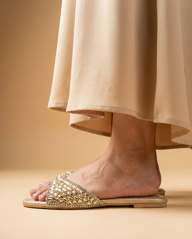 Haya Gold Flat Brilliant Slides | S250FF-G
