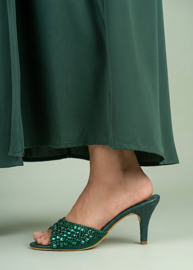 Haya Green 3in Stiletto Heel Brilliant Sandals | S250H-GRN