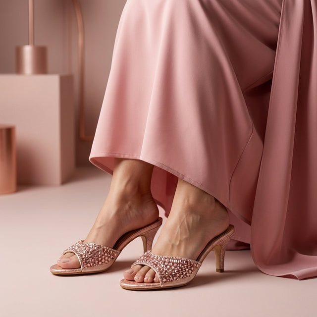 Haya Rose 3in Stiletto Heel Brilliant Sandals | S250H-R