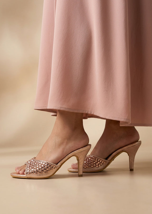 Haya Rose 3in Stiletto Heel Brilliant Sandals | S250H-R