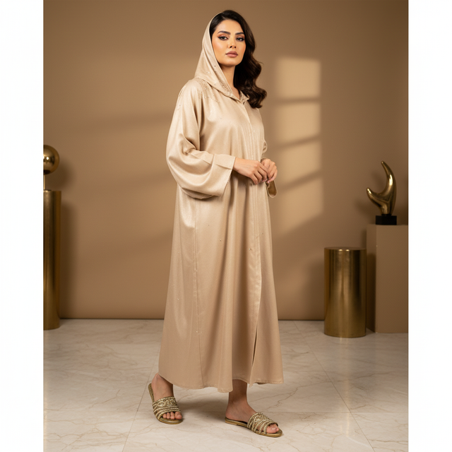 Afrah Bronze Flat Cloth Material Slip-Ons | S260F-BRZ