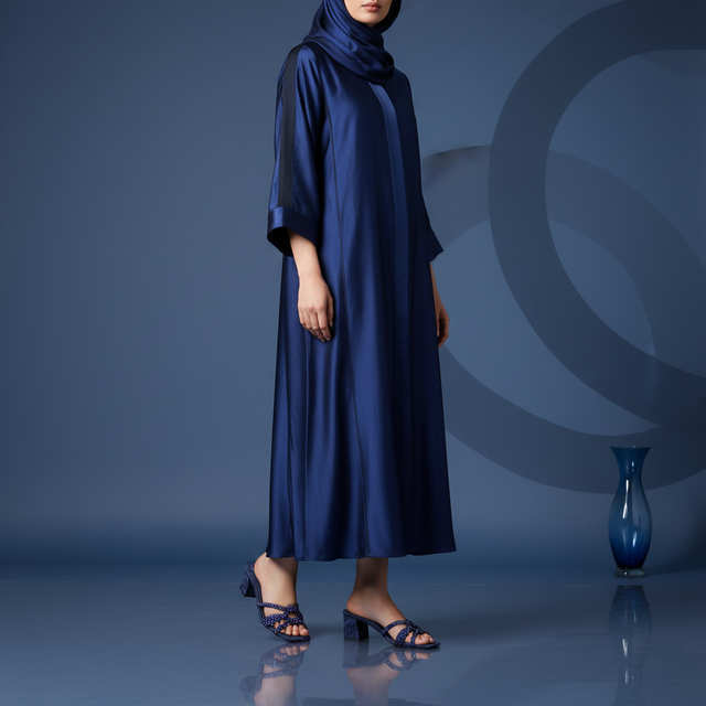 Bella Navy Blue 2in Sculpted Block Heel Silk Design Sandals | S261H-NVY