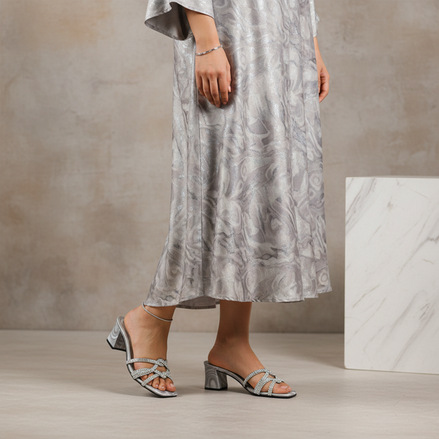 حذاء بيلا بكعب S261H - فضي