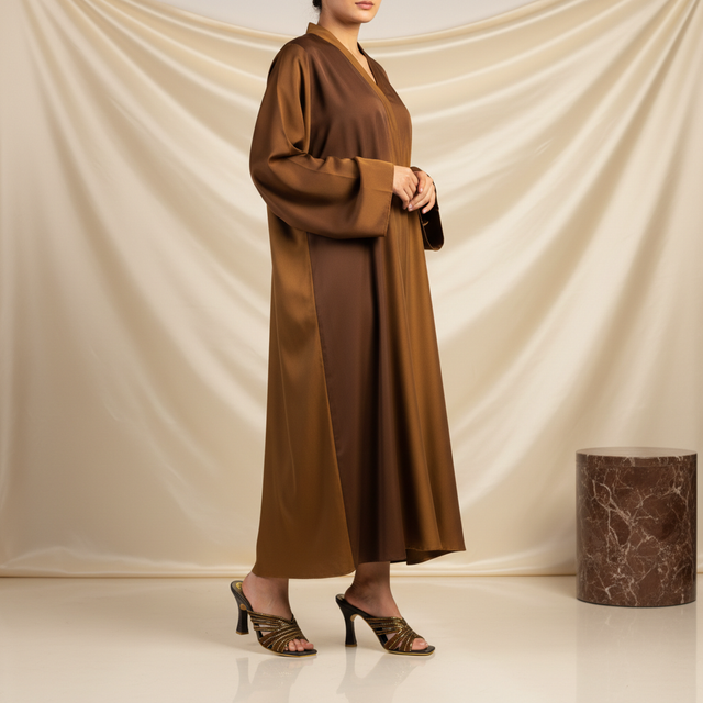 Brown 4in Flared Heel Cloth Material Sandals | S262H-BR