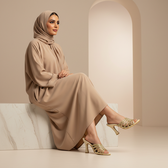 Gold 4in Flared Heel Classic Sandals | S270H-G