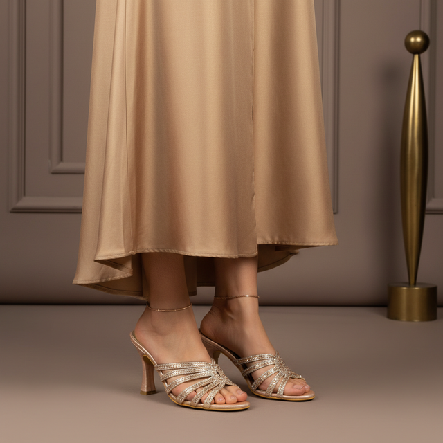 Rose 4in Flared Heel Classic Sandals | S270H-R