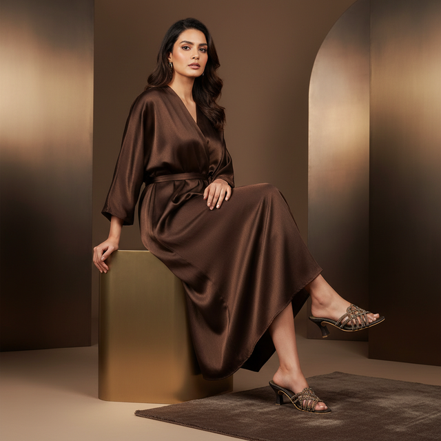 Brown 3in Flared Heel Stunning Sandals | S283H-BR