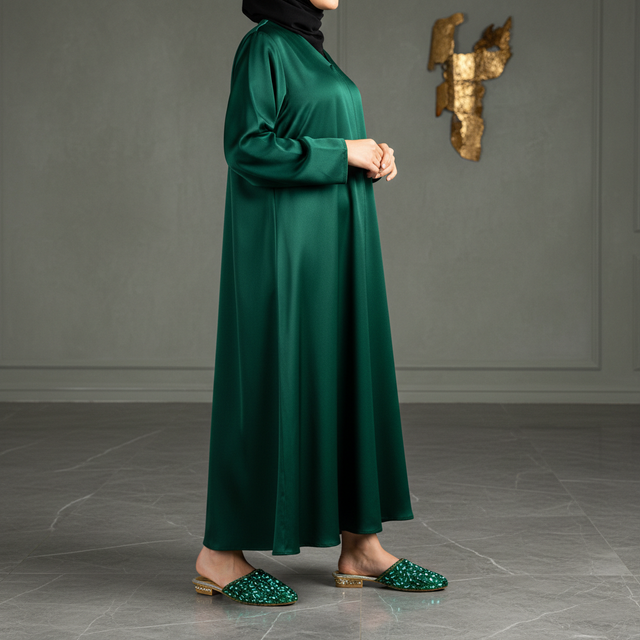 Green Flat Glamorous Slip-Ons | S310F-GRN