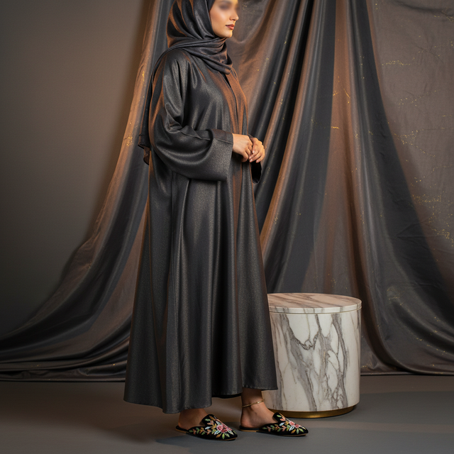 Black Flat Floral Pattern Slip-Ons | S311F-B