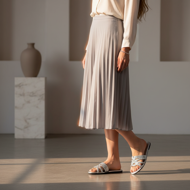 Silver Flat Comfortable Slip-Ons | S316F-S