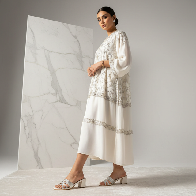 Cream 2in Sculpted Block Heel Comfortable Mule Sandals | S316H-C