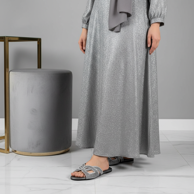 Grey Flat Striking Slides | S317F-GR