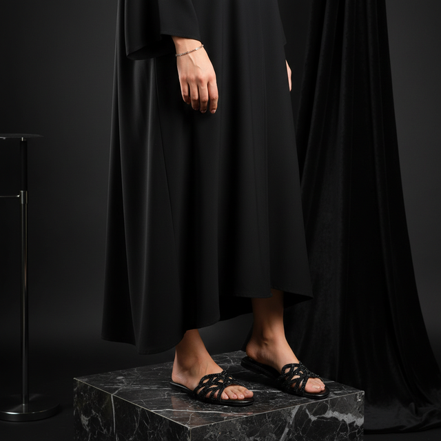 Black Flat Soft Slippers | S319F-B