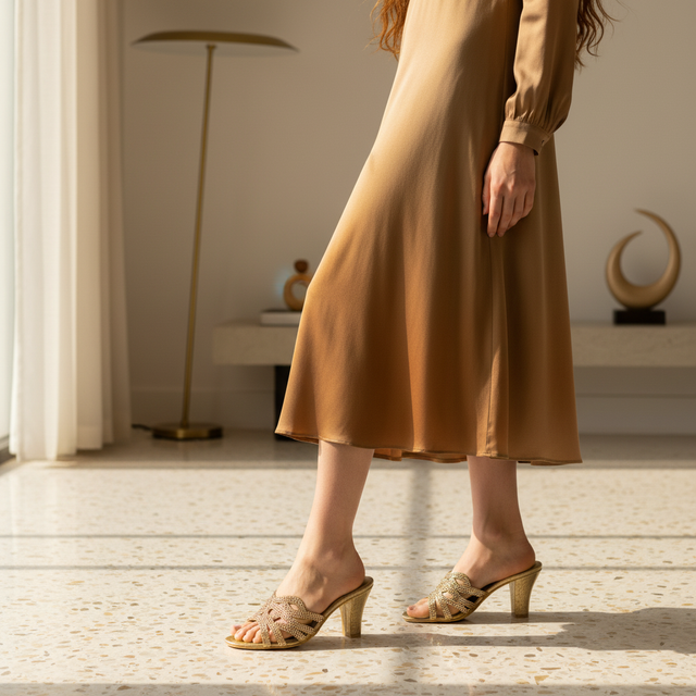 Brown 3in Tall Block Heel Soft Mule Sandals | S319H-BRZ