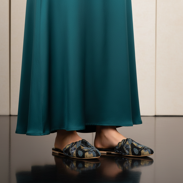 Black Flat Comfortable Slides | S321F-B