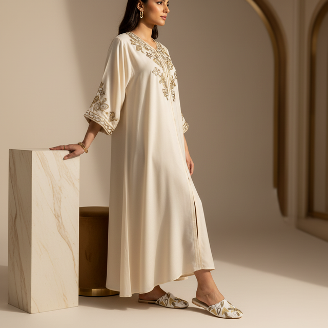 Cream Flat Comfortable Slides | S321F-C