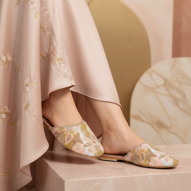 Rose Flat Comfortable Slides | S321F-R