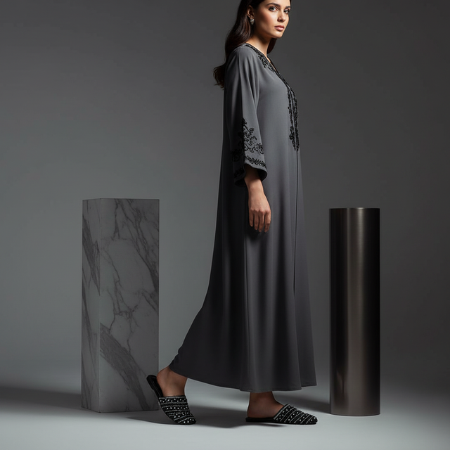 Black Flat Striped Slip-Ons | S322F-B