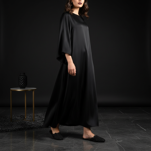 Black Flat Modern Textured Slip-Ons | S323F-B